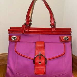 Coach Hampton Double Turnlock Satchel